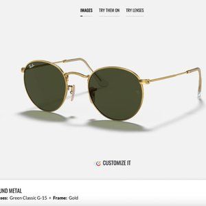 Ray-ban Round Metal- Gold Green Classic